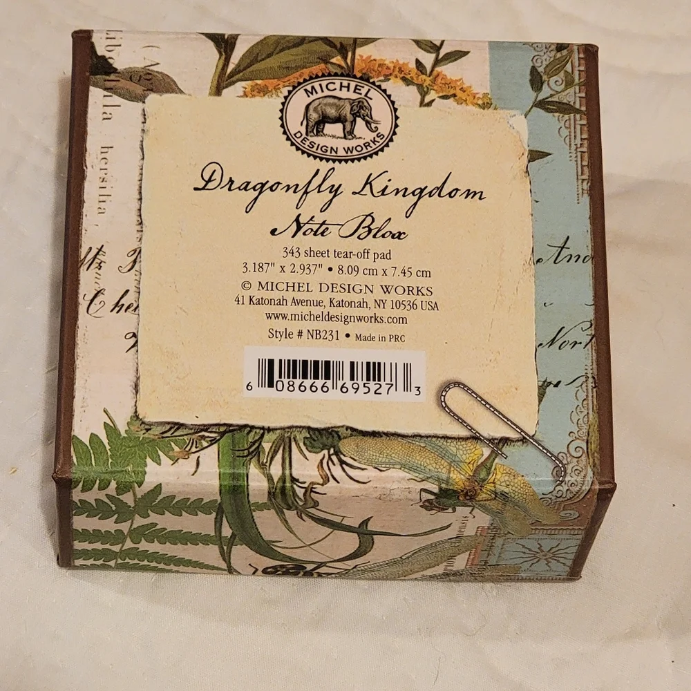 Michel Design Works Dragonfly Kingdom Note Blox 343 sheet tear off pad NEW